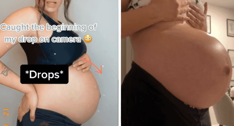 Mum-to-be catches moment her bump starts to ‘drop’ and you need to see it Mum-to-be catches moment her bump starts to ‘drop’ and you need to see it