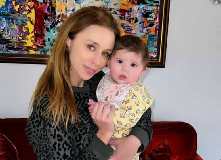 Una Healy meets baby Blake during brainstorming session with Arthur Gourounlian Una Healy meets baby Blake during brainstorming session with Arthur Gourounlian