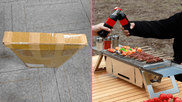 Portable BBQ that folds completely flat is the ultimate camping hack Portable BBQ that folds completely flat is the ultimate camping hack