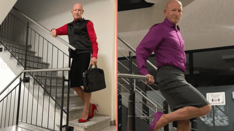 Straight dad proudly wears skirts and heels to fight gender stereotypes Straight dad proudly wears skirts and heels to fight gender stereotypes