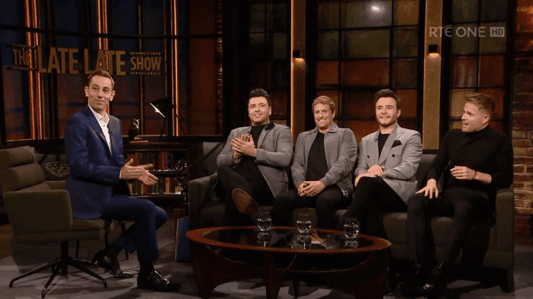 Westlife paid an emotional tribute to Gay Byrne on last night’s Late Late Show Westlife paid an emotional tribute to Gay Byrne on last night’s Late Late Show