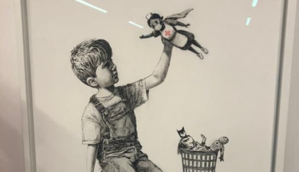 Banksy donates artwork honouring healthcare workers to hospital Banksy donates artwork honouring healthcare workers to hospital