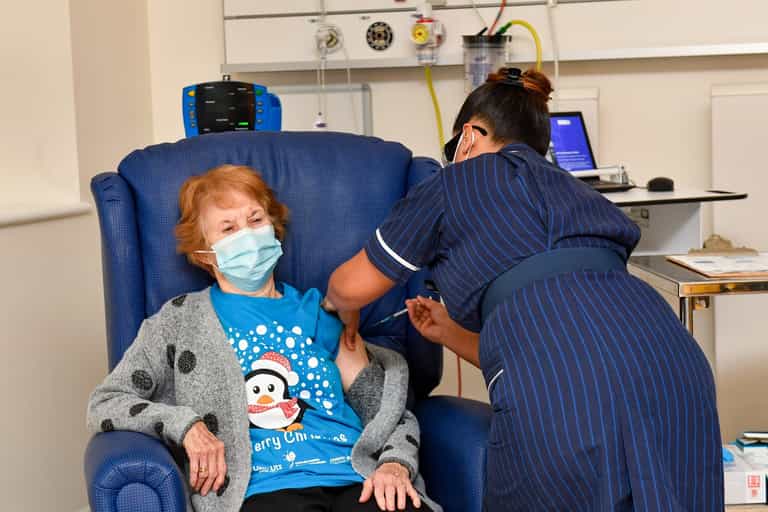 90-year-old Irish woman becomes first person in world to receive Covid-19 vaccine 90-year-old Irish woman becomes first person in world to receive Covid-19 vaccine